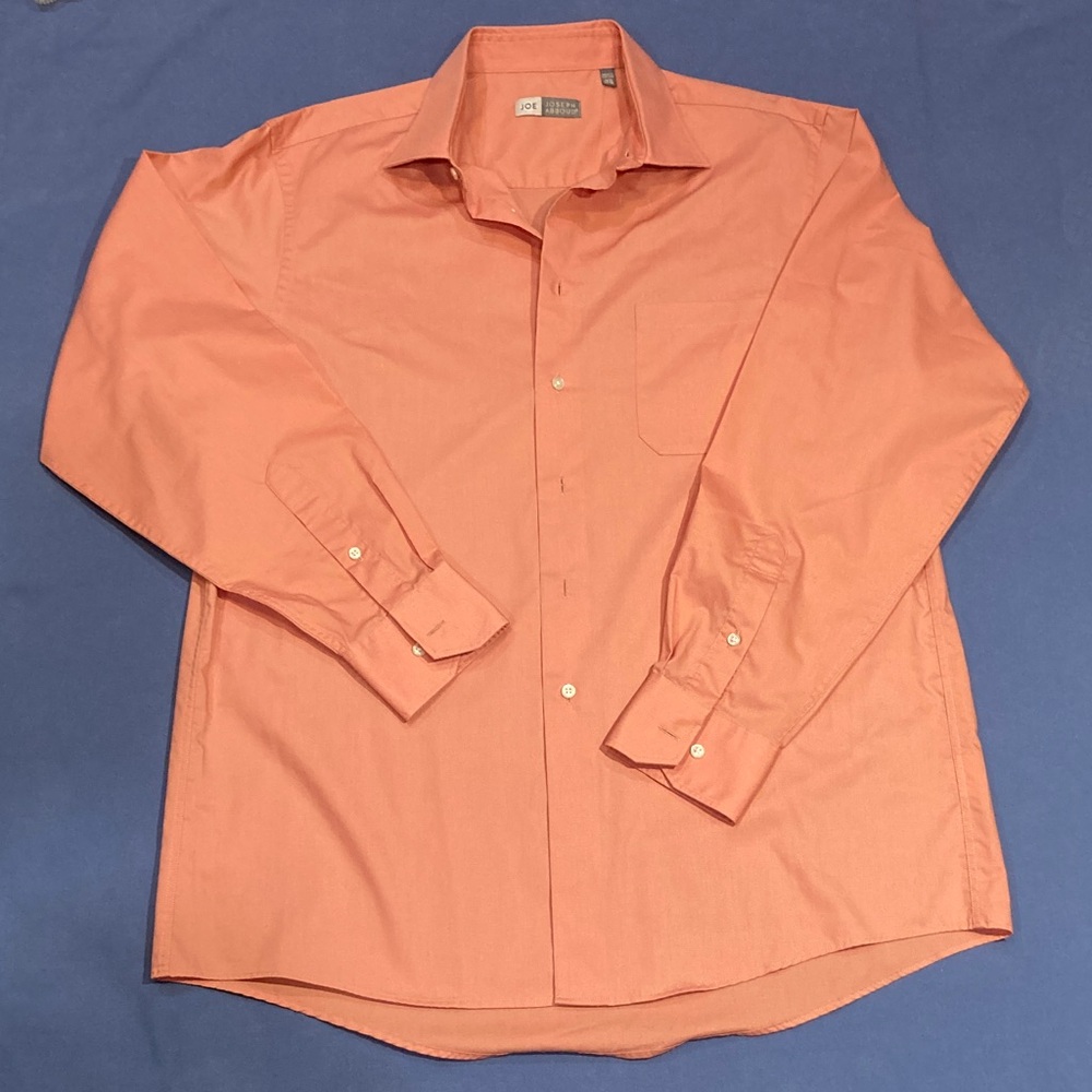 Men's Salmon/Orange Dress Shirt 16.5” 34-35